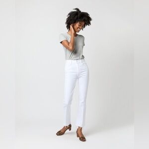 MOTHER Straight Leg Jeans in Pure White